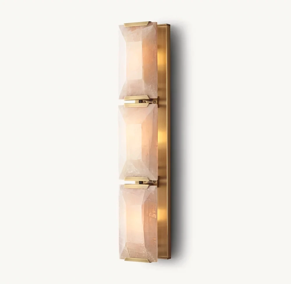 Calcite wall lamp exported to North America villa living room simple bedroom study retro marble wall lamp