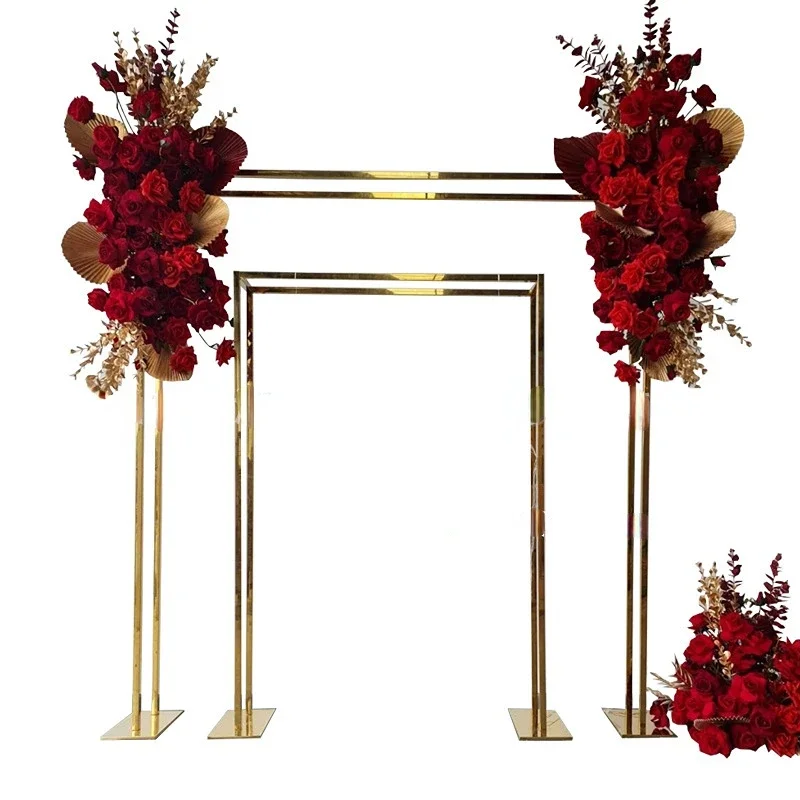 

2PCS Big Flower Arch Metal Stand Wedding Backdrops Props Decoration Welcome Door Frame Birthday Party Balloon Lace Display Rack