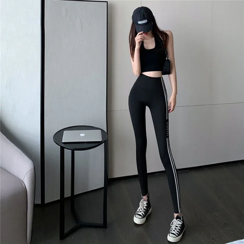 القرش السراويل النساء الخريف الشتاء طماق كبيرة الحجم اليوغا باربي السراويل لشد البطن الأرداف رفع تسع نقاط السراويل #3