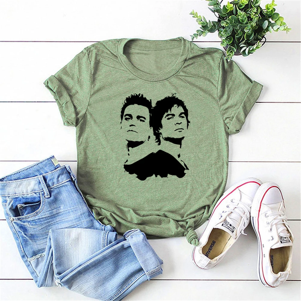 Damon and Stefan Brothers Graphic Tee Vampire Diares TV Series Inspired Shirt Salvatore Brothers Mystic Falls T-shirt Unisex Top