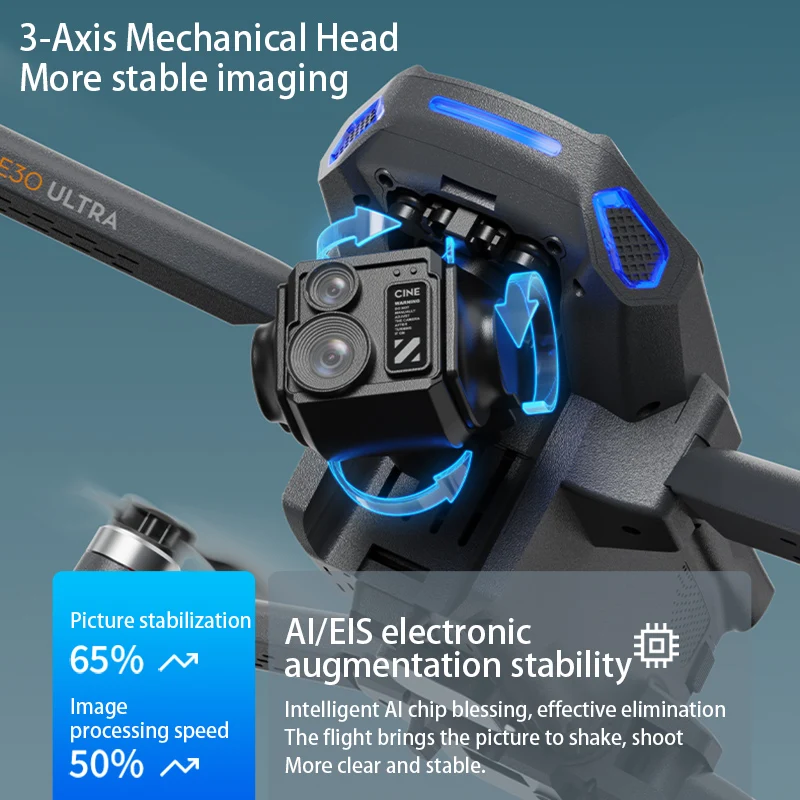 طائرة بدون طيار AE30 Ultra GPS 4K كاميرا احترافية عالية الدقة 3 محاور Gimbal Brushles Airdrop RC Quadcopter 5.5 بوصة للتحكم في الشاشة طائرات بدون طيار لصيد الأسماك #2