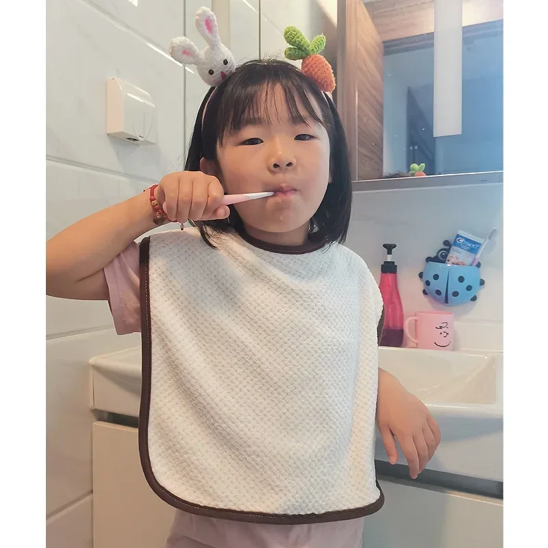 1pc Multifunction Children Bib Washing Face Towel Soft Salive Towel for Kids  Boy Girl Brush Teeth Towel for 3-8 Years Kid