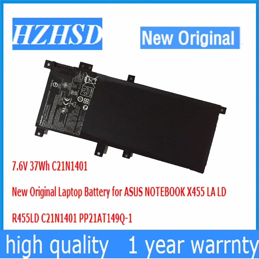 Imagem -01 - Bateria Original do Portátil para Asus Notebook Novo 7.6v 37wh C21n1401 X455 la ld R455ld C21n1401 Pp21at149q1 bateria original do portatil para asus notebook novo 76v 37wh c21n1401 x455 la ld r455ld c21n1401 pp21at149q1 01