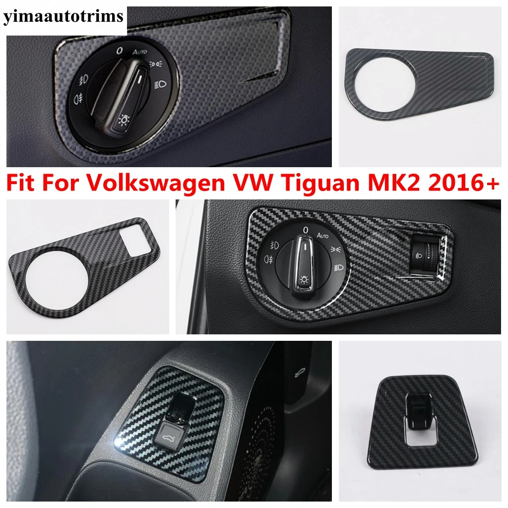 

Head Light Lamp Panel / Rear Trunk Door Switch Button Cover Trim For Volkswagen VW Tiguan MK2 2016 - 2023 Accessories Interior