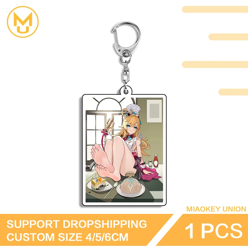 Genshin Impact Alluring Escoffier Feet Acrylic Keyring Unique Daily Wear Costumes Props Trendy Game Peripheral Product Decor