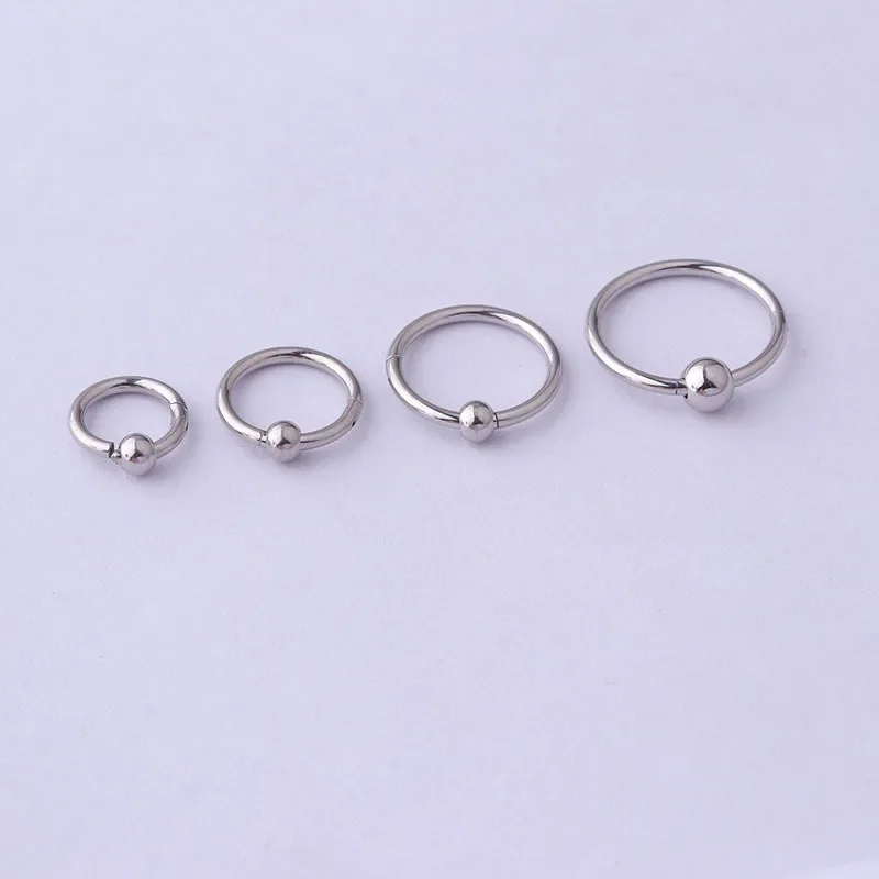 16g 6/8/10/12mm Surgical Stainless Steel Ball Hinged Segment Clicker Hoop Septum Ring Nose Rings Earrings Body Piercing Jewelry