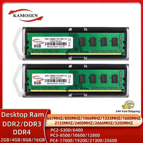 DDR2 DDR3 DDR4 2GB 4GB 8GB 16GB Desktop Memoria Ram PC3 1333 1600Mhz PC4 2133 2400 2666 3200MHZ 288Pin DIMM Memoria Computer RAM