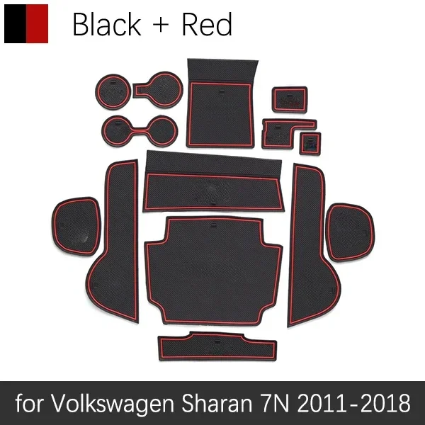 Anti-Slip Gate Slot Mat Rubber Coaster for Volkswagen Sharan 7N SEAT Alhambra 2011 - 2018 MK2 Accessories Sticker 2014 2016 2017