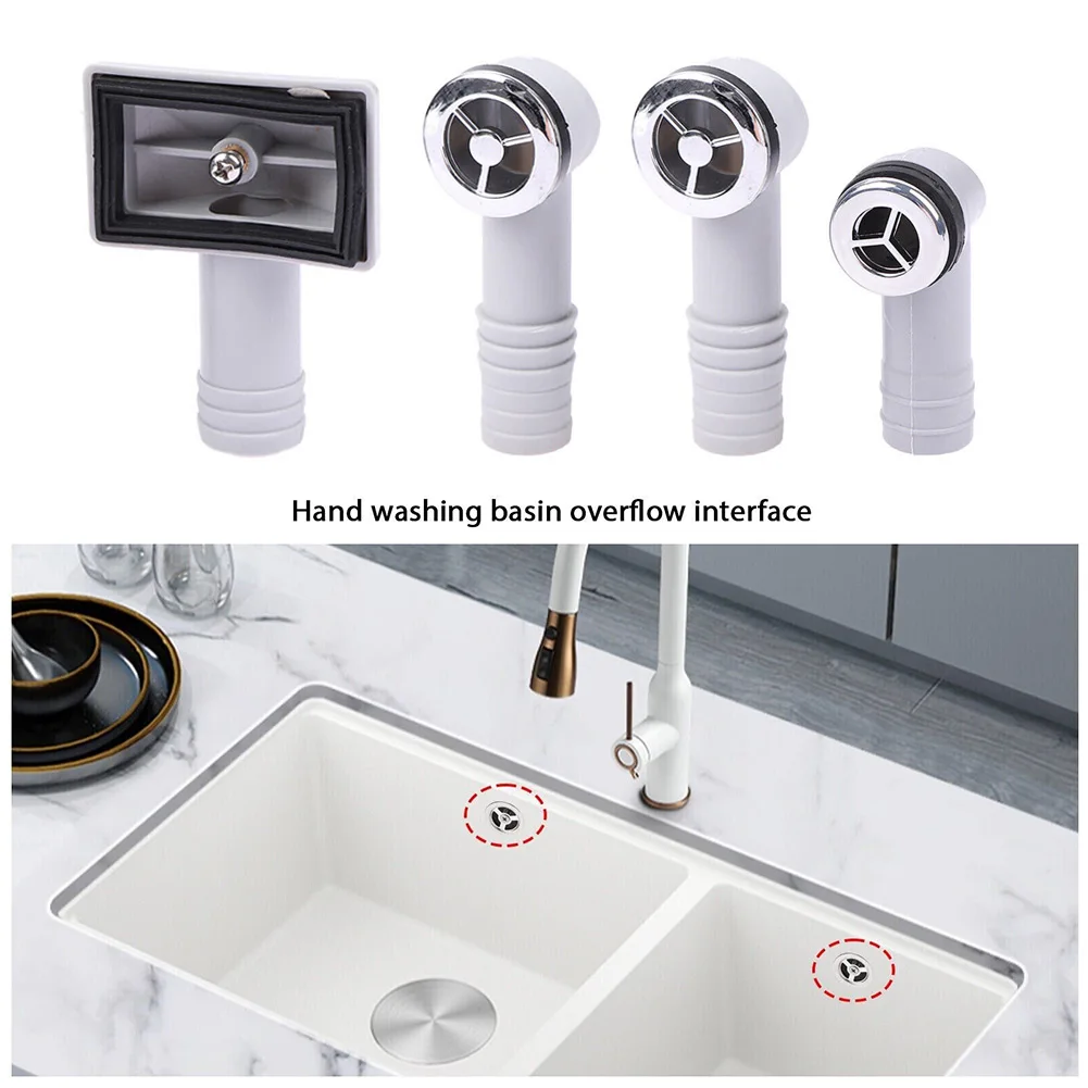 Bathroom Basin Circular Overflow Drain Cover Sink Overflow Head Wash Basin Overflow Round Square Interface Kitchen Sink Parts