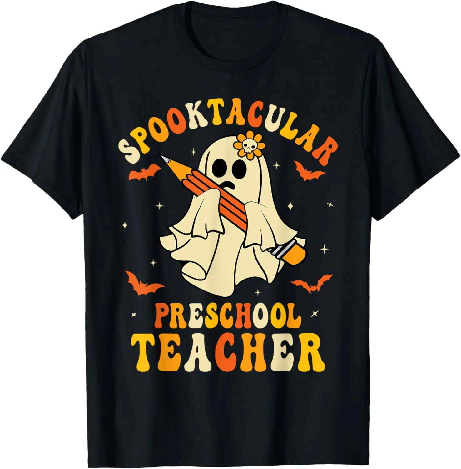 Spooktacular Preschool Teacher Halloween Ghost Spooky T-Shirt