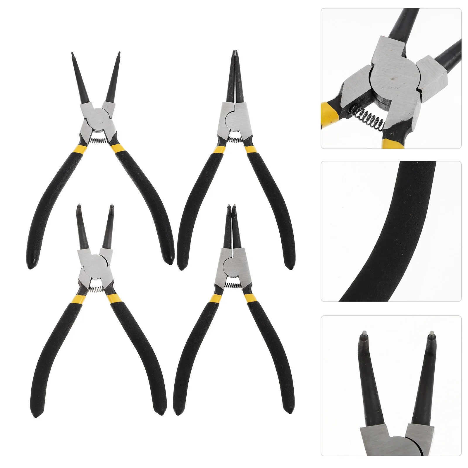 

4Pcs Inner Snap Ring Pliers Premium Steel Retainer Removal Installation Tool for Motorcycle Truck Repair Labor-Saving Spring