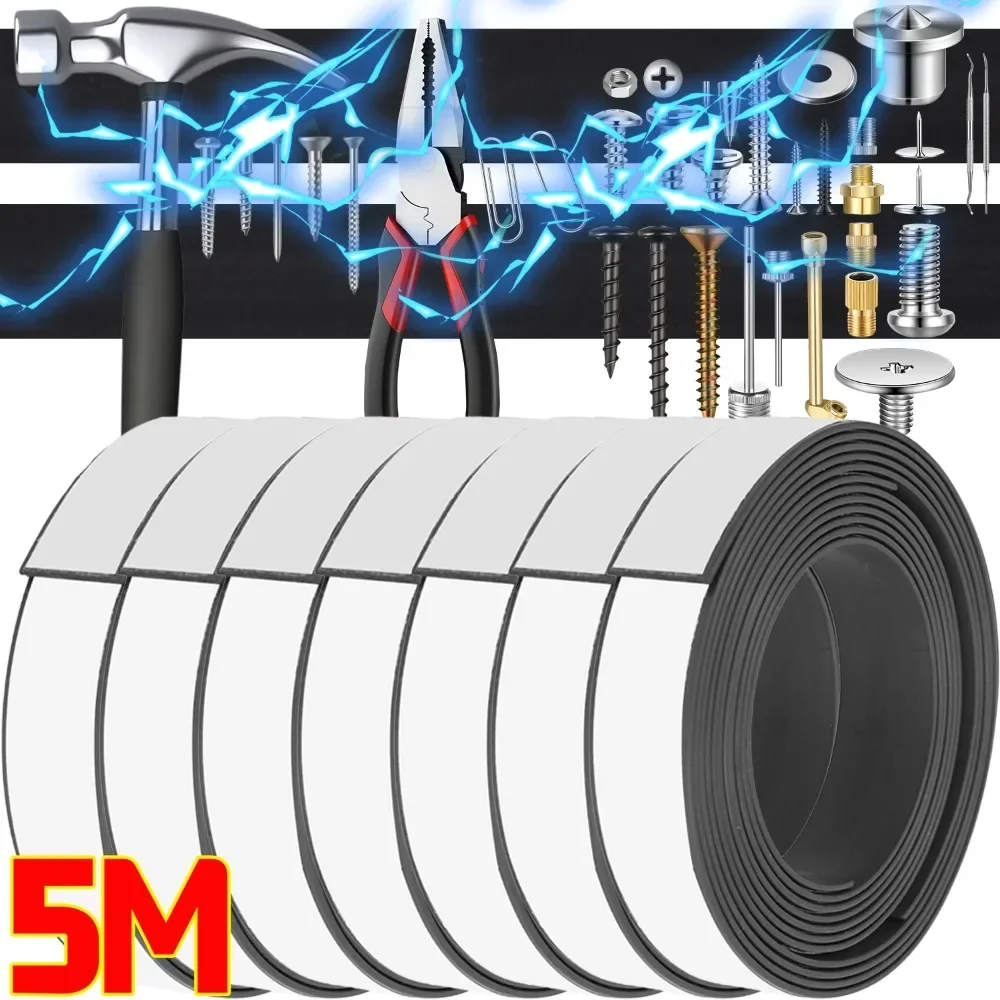 Multifunctional Magnetic Tape Self Adhesive Rubber Magnetic Strip DIY Photo Poster Fixing Tape Remote Control Storage Stickers