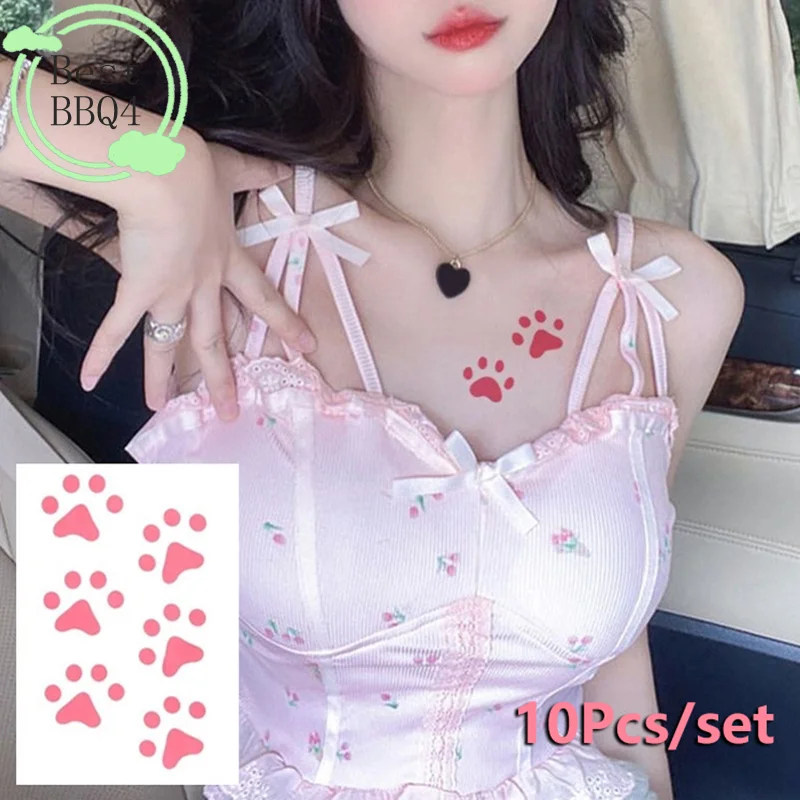 

(BBQ4)Animal Footprints Cute Cat Paw Waterproof Temporary Tattoo Men And Women Paw Prints Temporary Tattoo Sticker Sleeve Tattoo