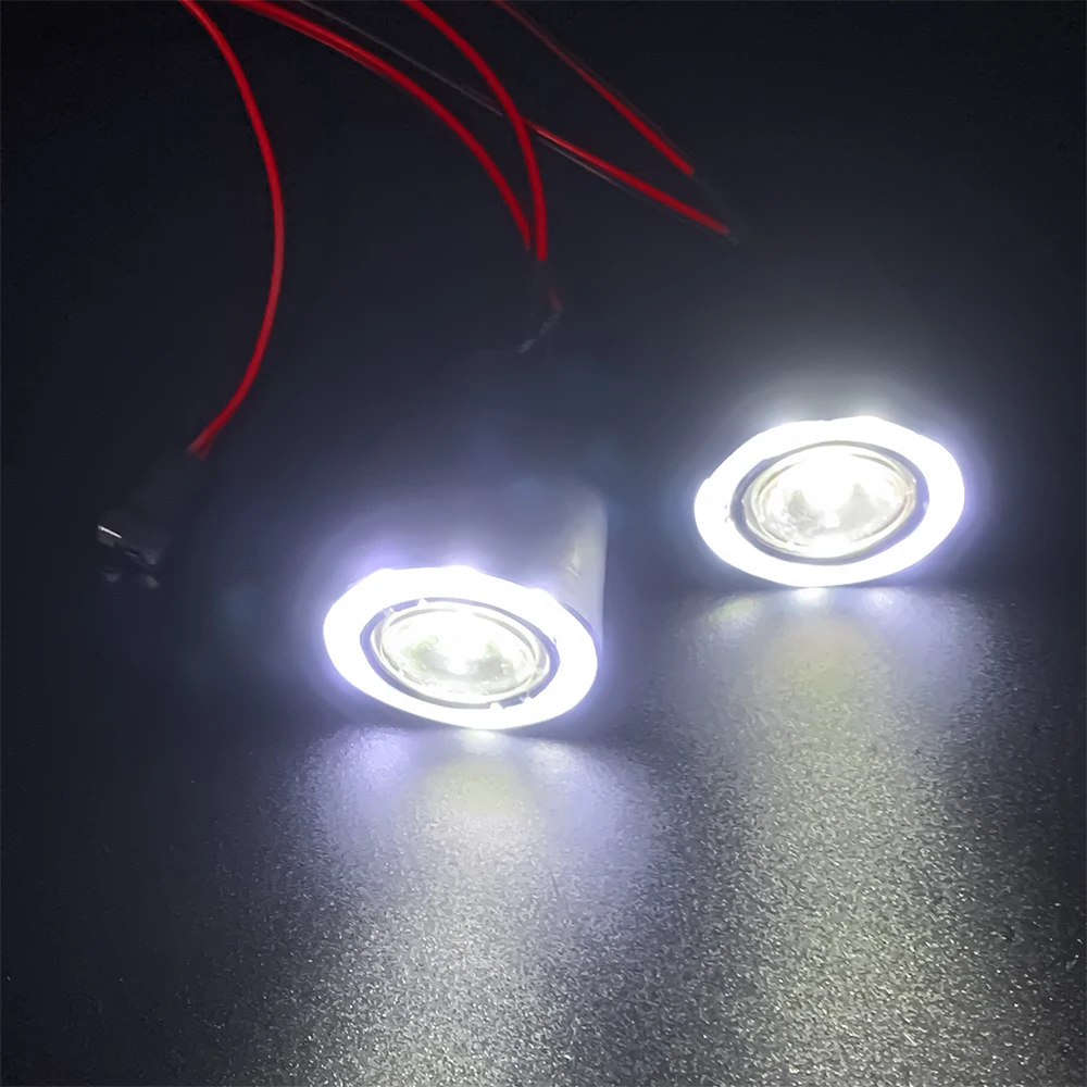 AXSPEED Faróis Angel Eyes Luzes LED Lâmpada para Axial SCX6 AXI05000 JEEP JLU Wrangler 1/6 RC Crawler Peças de carro