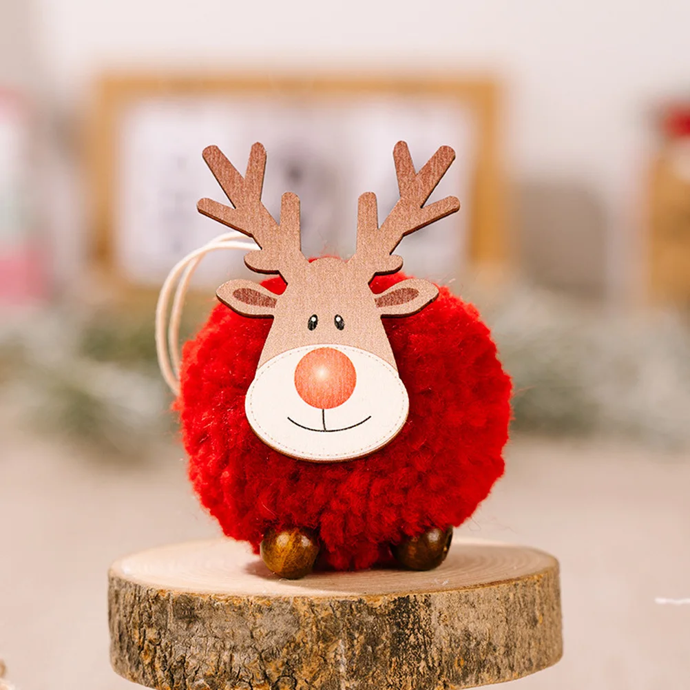 

4Pcs Felt Wooden Elk Decor Xmas Tree Ornament Hanging Pendant Holiday Christmas Decoration Elk Design Party Theme Decor