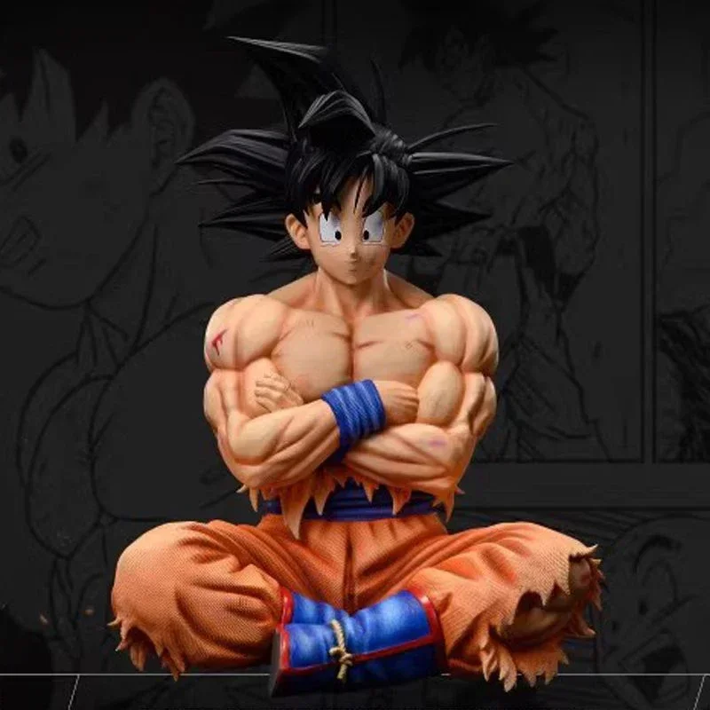 Figurines Dragon Ball Son Goku, 15cm, Figurine d'action assise, modèle en Pvc, Collection de statues, jouets de décoration, poupée d'ornements cadeaux