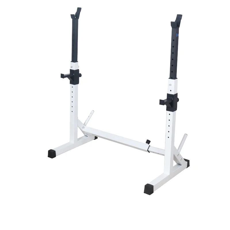 Adjustable White Integrated Squat Bend Rack Durable Household Fitness Sports Equipment Barbell Rack