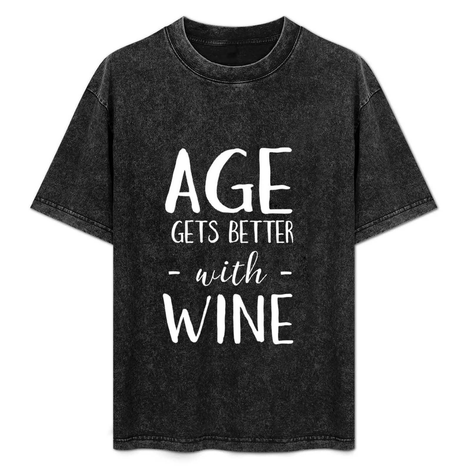

Футболка с надписью «Age Gets Better With Wine» — повседневная свободная футболка с короткими рукавами для мужчин