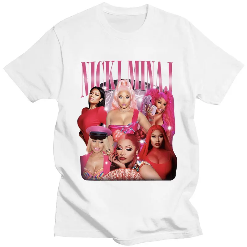 حار نيكي ميناج موضة الجرافيك تي شيرت خمر الهيب هوب Y2k تي شيرت الرجال النساء عادية القطن المتضخم قصيرة الأكمام الشارع الشهير #3