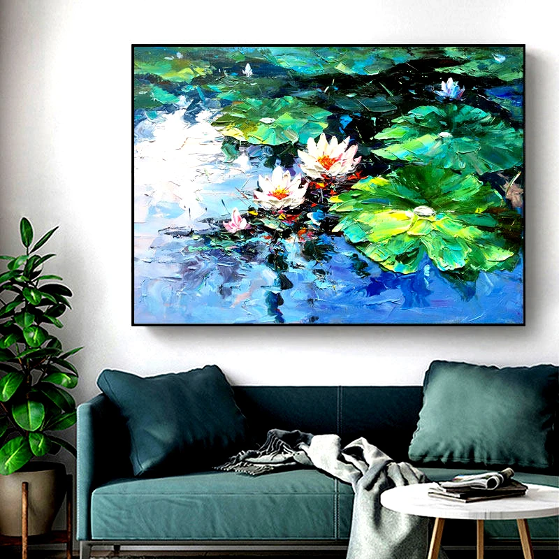 

OuzerQing100% Hand Painted Oil Painting On Canvas Abstract Flower Landscape Picture Wall Art Living Room Home Decoration Unframe