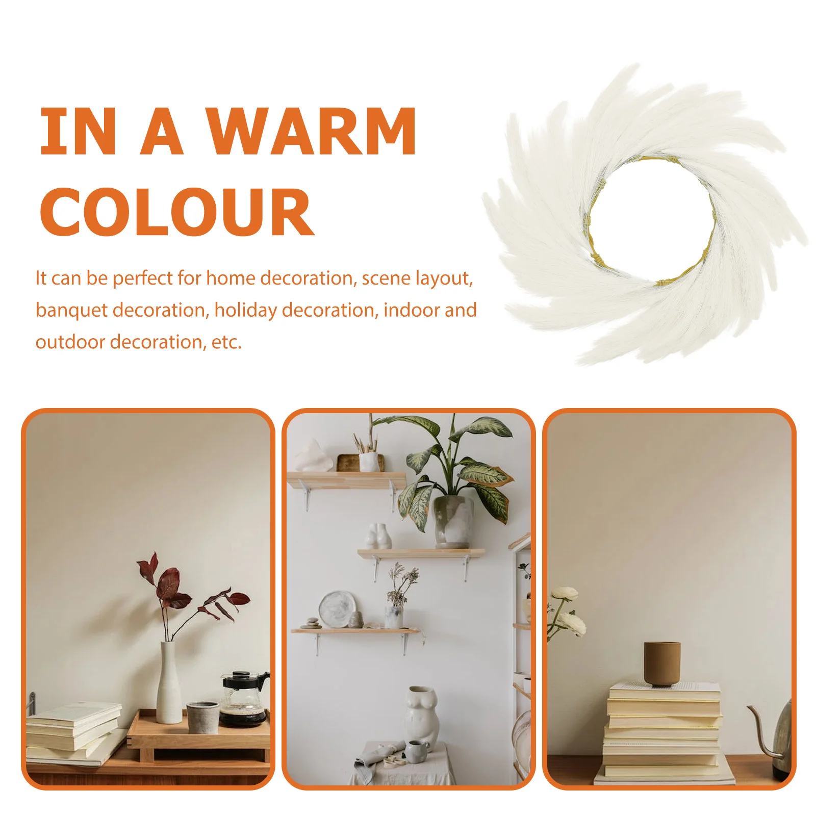 

Artificial Phragmites Wreath Simulated Reed Wall Hanging Decor for Home Farmhouse Fall Decoration Indoor Outdoor