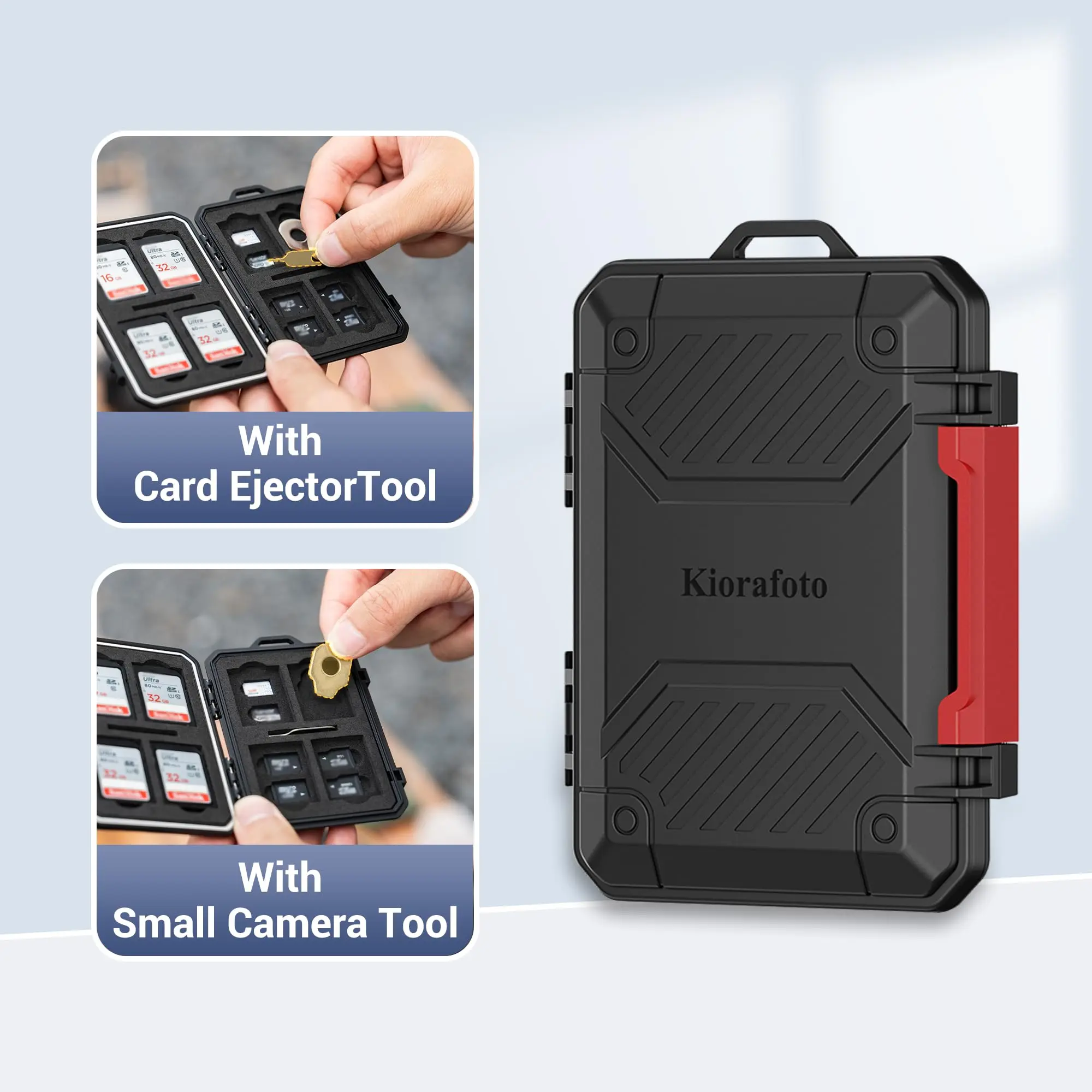 18 Slots Memory Card Case Holder for 8 SD SDHC SDXC Cards & 4 Micro SD SDHC SDXC TF MSD Cards+4 CFexpress Type-A CFA &2 Nano SIM