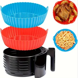 1PC Silicone Air Fryer Baking Tray Circular Foldable Food Grade High Temperature Resistant and Easy to Clean Oven Mat