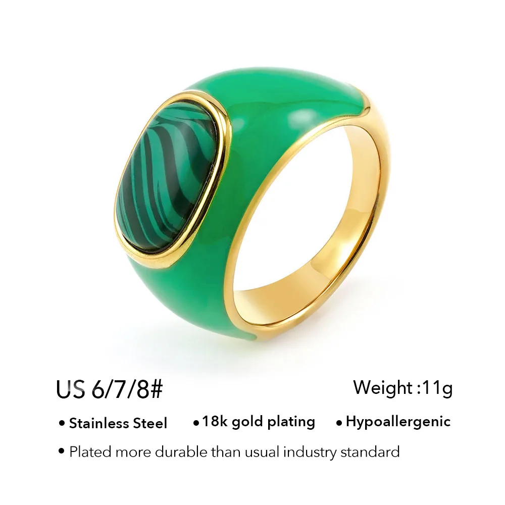 ENFASHION Anillos White Mother Oyster Ring For Women Stainless Steel 18K Plated Gold Fashion Hight Street Jewelry Dating R254531