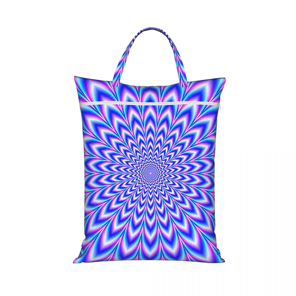 Psychedelic Pulse In Blue And Pink Laundry Collector Foldable Laundry Basket Large Storage Washing Basket Home Organizer