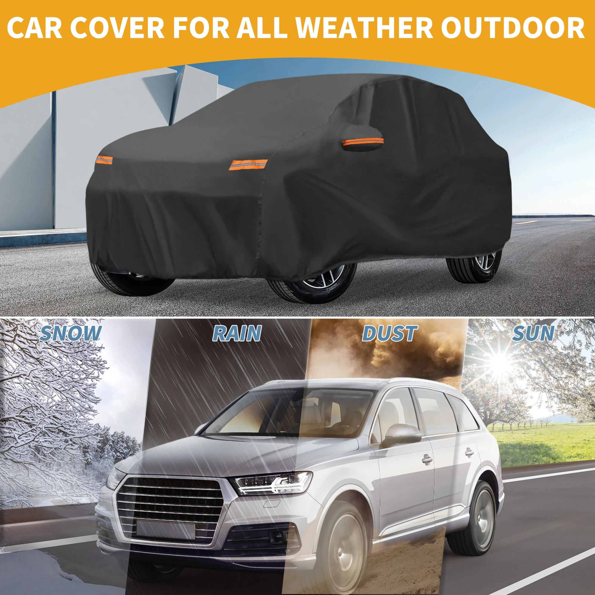 

Uxcell Car Cover Waterproof All Weather for Nissan Juke Black 190T-Pu with Zipper