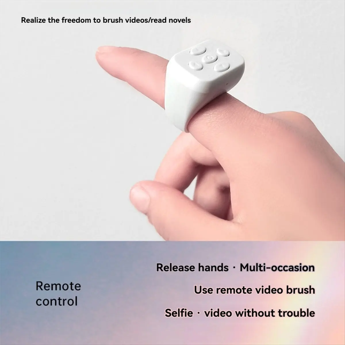 A46U Wireless Bluetooth Air Mouse Mobile Selfie Lazy Instant Remote Control Ring Music Video Controller for Laptop Phone B