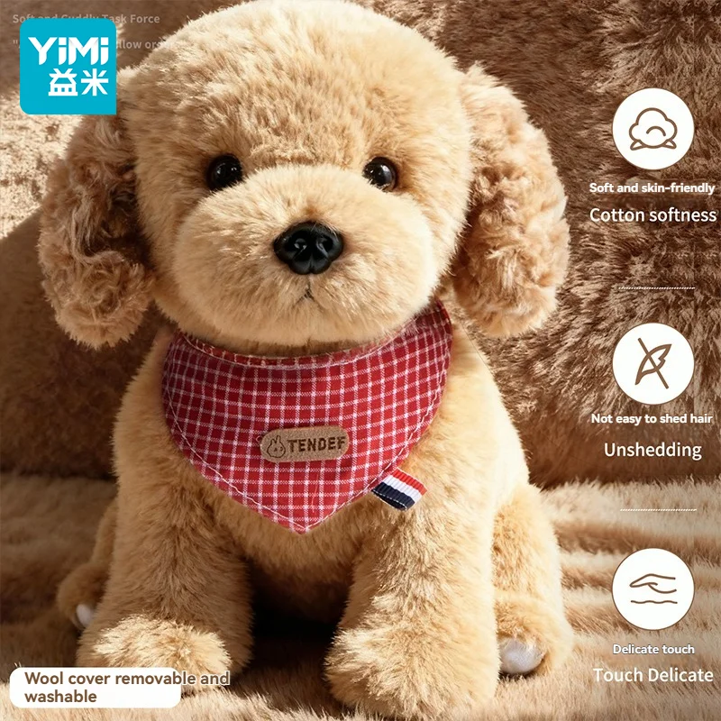 Yimi falando brinquedo de pelúcia Golden Retriever repete o que você diz, ladrões e anda – filhote de cachorro de pelúcia interativo eletrônico para crianças