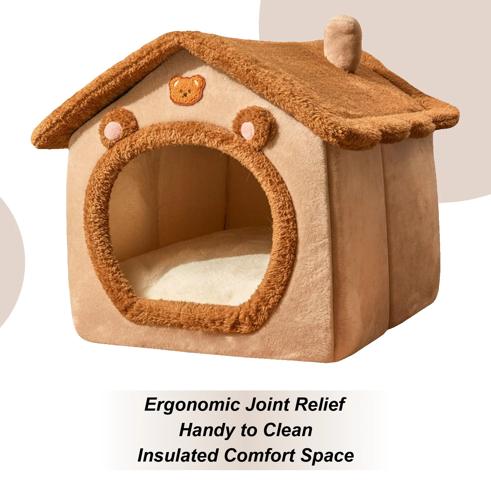 

Кровать для кошек, пещера, плюшевая теплая кровать для сна, уютное закрытое гнездо для домашних животных для кошек, маленьких животных, собак, кролик, в помещении, для гостиной, спальни