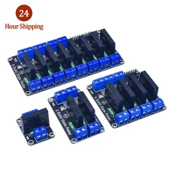 AEAK 1 2 4 8 Channel 5V 12V 24V DC Relay Module Solid State low Level SSR AVR DSP G3MB-202P Relay 250V 2 for Arduino