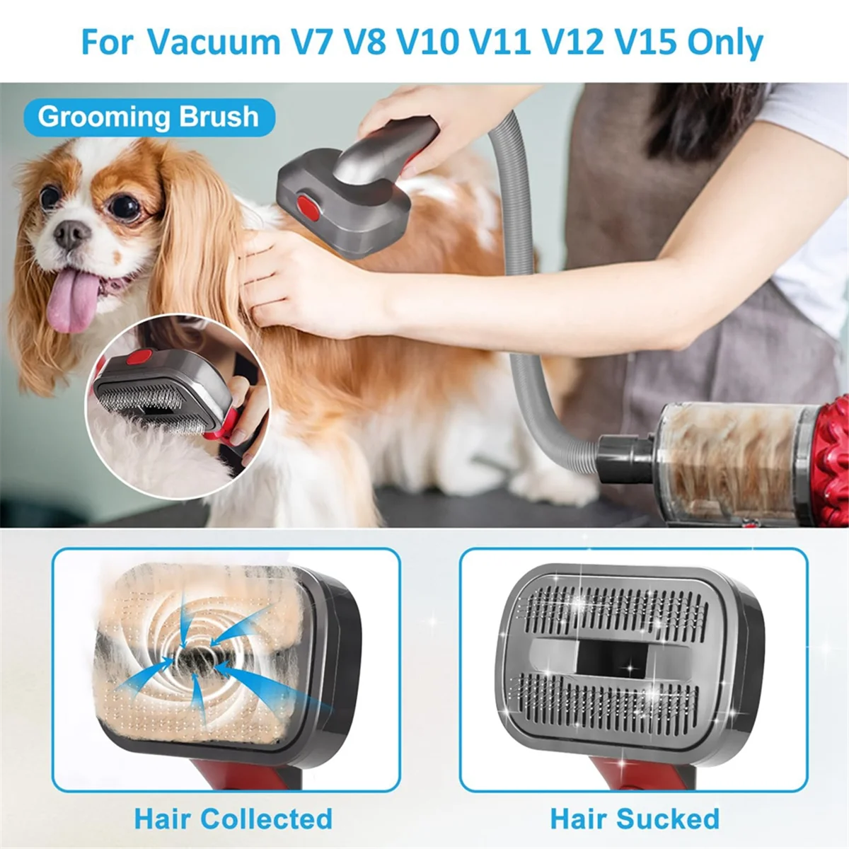 Dog Grooming Attachment Kit for Dyson Vacuum V7 V8 V10 V11 V12 V15 Pet Hair Clippers with Deshedding Brushes Attachment