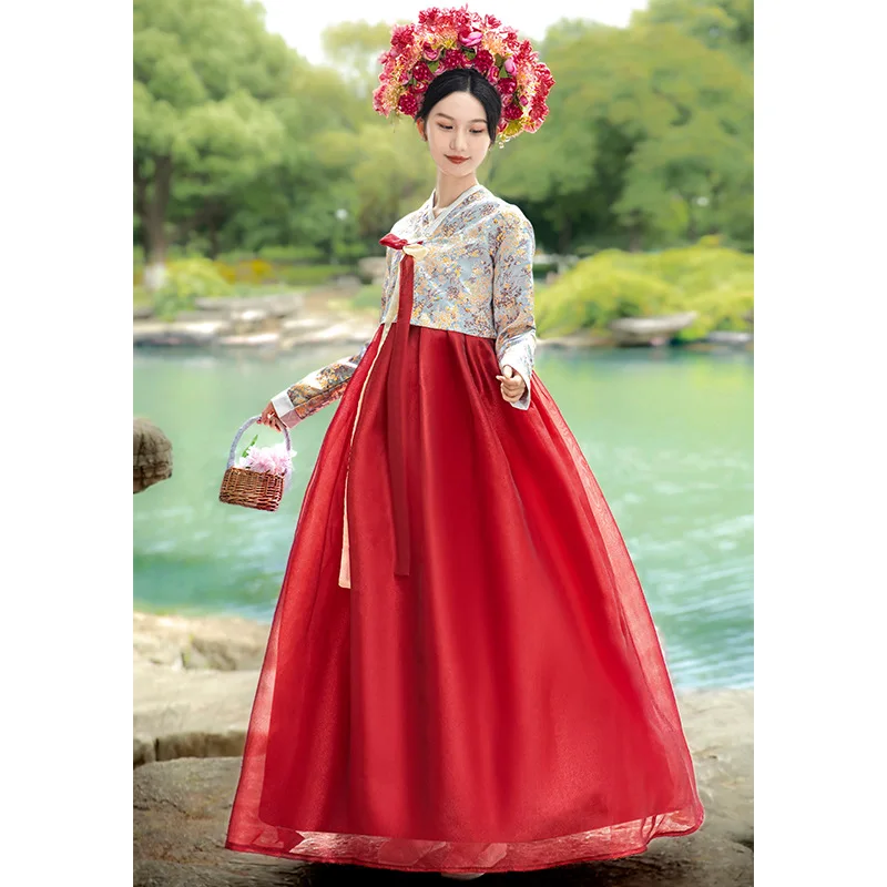 Hanfu Korean Ethnic Retro Court Dress Stage Performance Costume