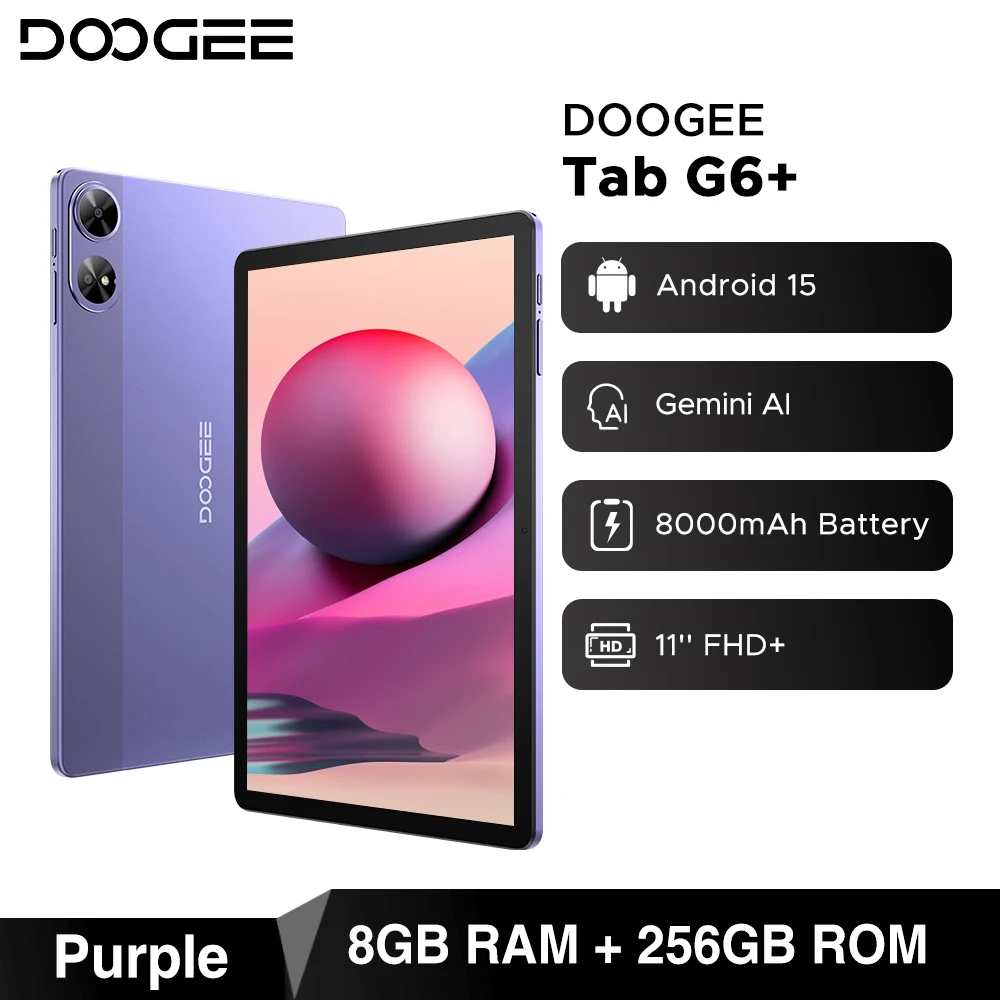 DOOGEE Tab G6+ Tablet Android 15 Gemini Al 11'' Display Dual