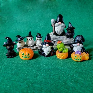 Mini fantasma halloween decoração, fantasma, feiticeiro, abóbora, crânio, artesanato, miniatura, fada, artesanato, fada, jardim, 10 peças 10 principais vendas estátua mago - №5