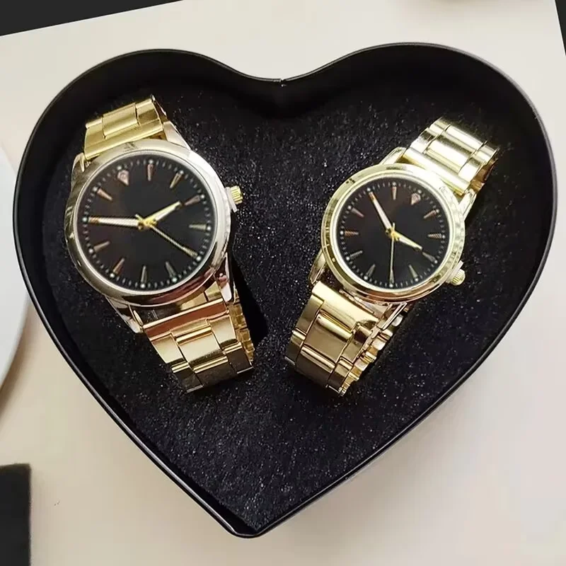 

2PCS Fashion Couple's Watches Set Men Business Watch Simple Women Quartz Wristwatches (Without Box)