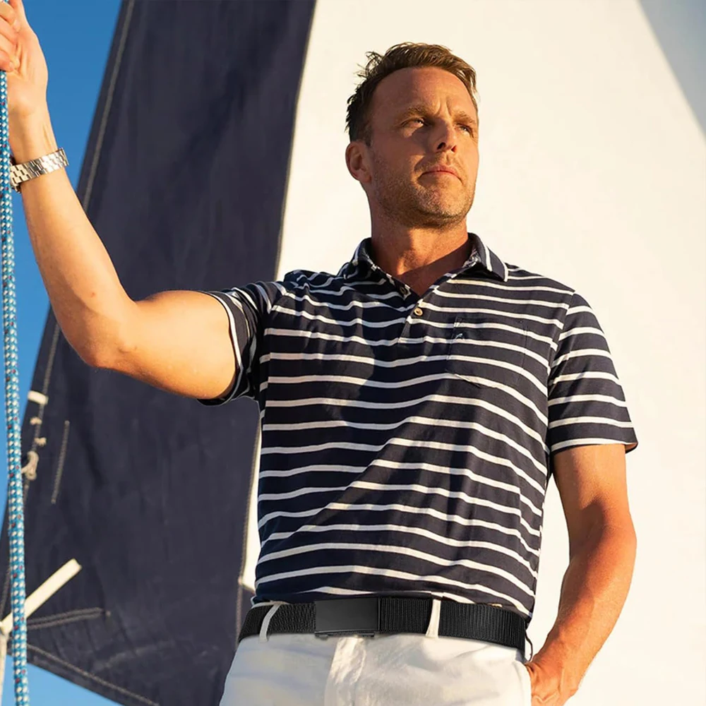 Automatischer Metallschnallen-Golfgürtel aus Canvas, gewebter Nylon-Freizeitgürtel für Herren, taktischer Gürtel für Outdoor-Sport, atmungsaktiver Jeans- und Hosen-Gürtel – Detail 4