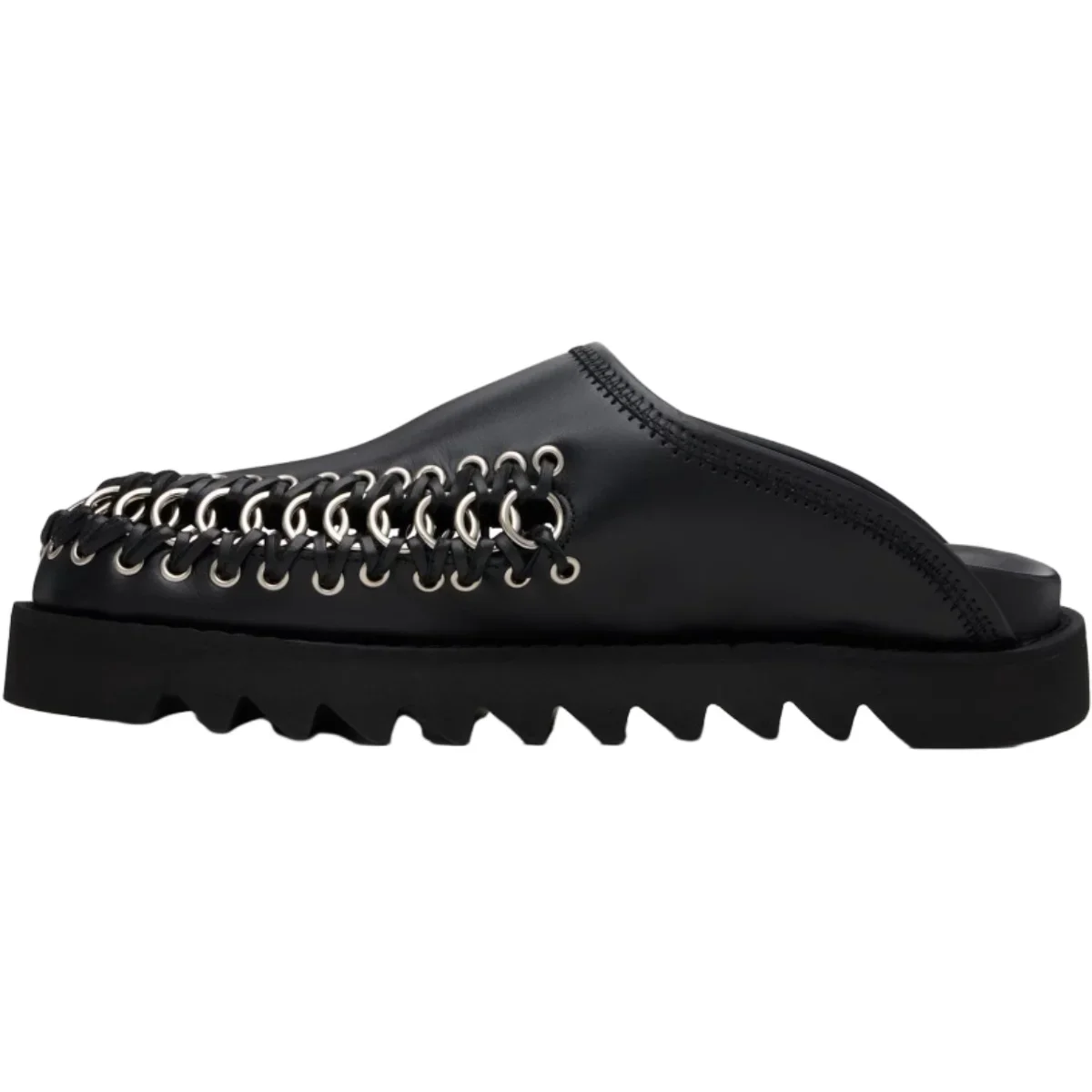 Chain Detail Women Platform Mules Open Back Slip On Shoes Edgy Chunky Daily Casual Slippers Street wear Sandals Everyday Style