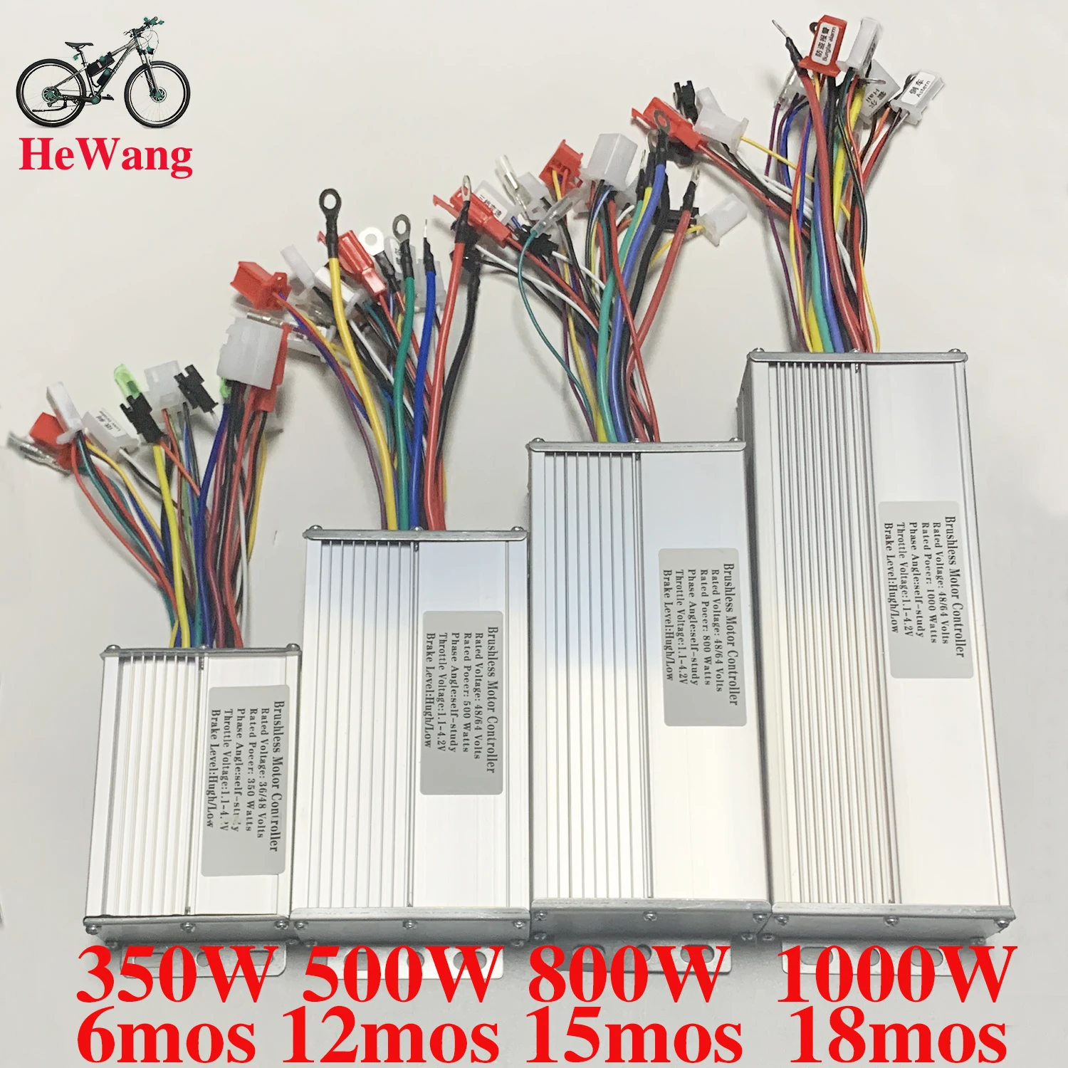 48V 64V 350W/500W/800W/1000W E-Bicycle Square Wave Dual Mode Brushless Motor Controller with Self-Learn Line for Scooter Ebike