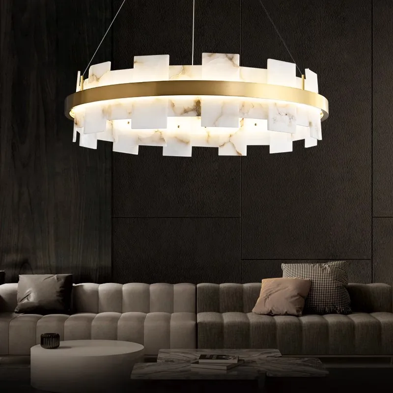 Modern Marble Chandelier Lamp For Living Room Luxury  Dinning Room Villa Chandelier Lighting  Home Decor Hanging light Fixture