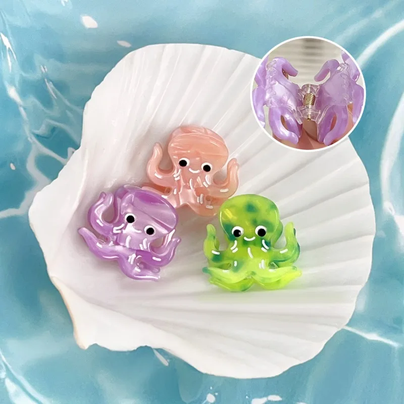 Small octopus acetic acid small hairpin children's small grab clip grab clip forehead side broken hair side clip hairaccessories