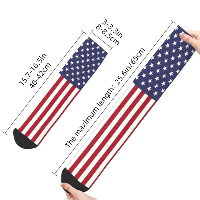 Y2K novelty mens America USA flag dress unisex comfortable warm 3D print American Eagles crew socks