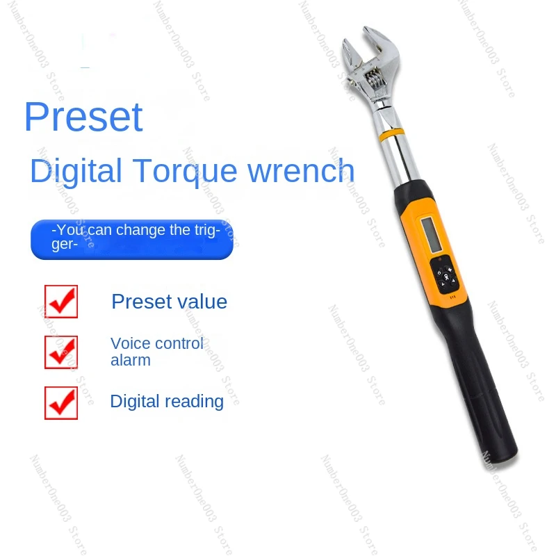 Adjustable Torque Wrench, Digital Display, Preset kg, Replaceable Plug, Electronic