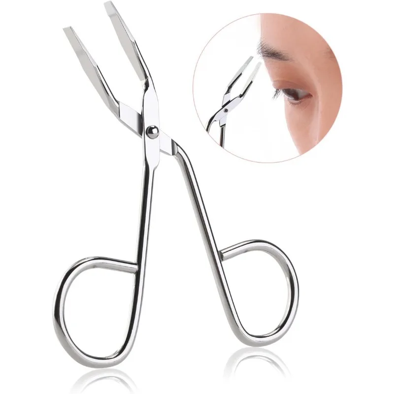 Stainless Steel Eyebrow Scissors,Elbow Pliers Clip Scissors,Flat Tip Tweezers Hair Plucker Hair Removal, Shave and Hair Removal