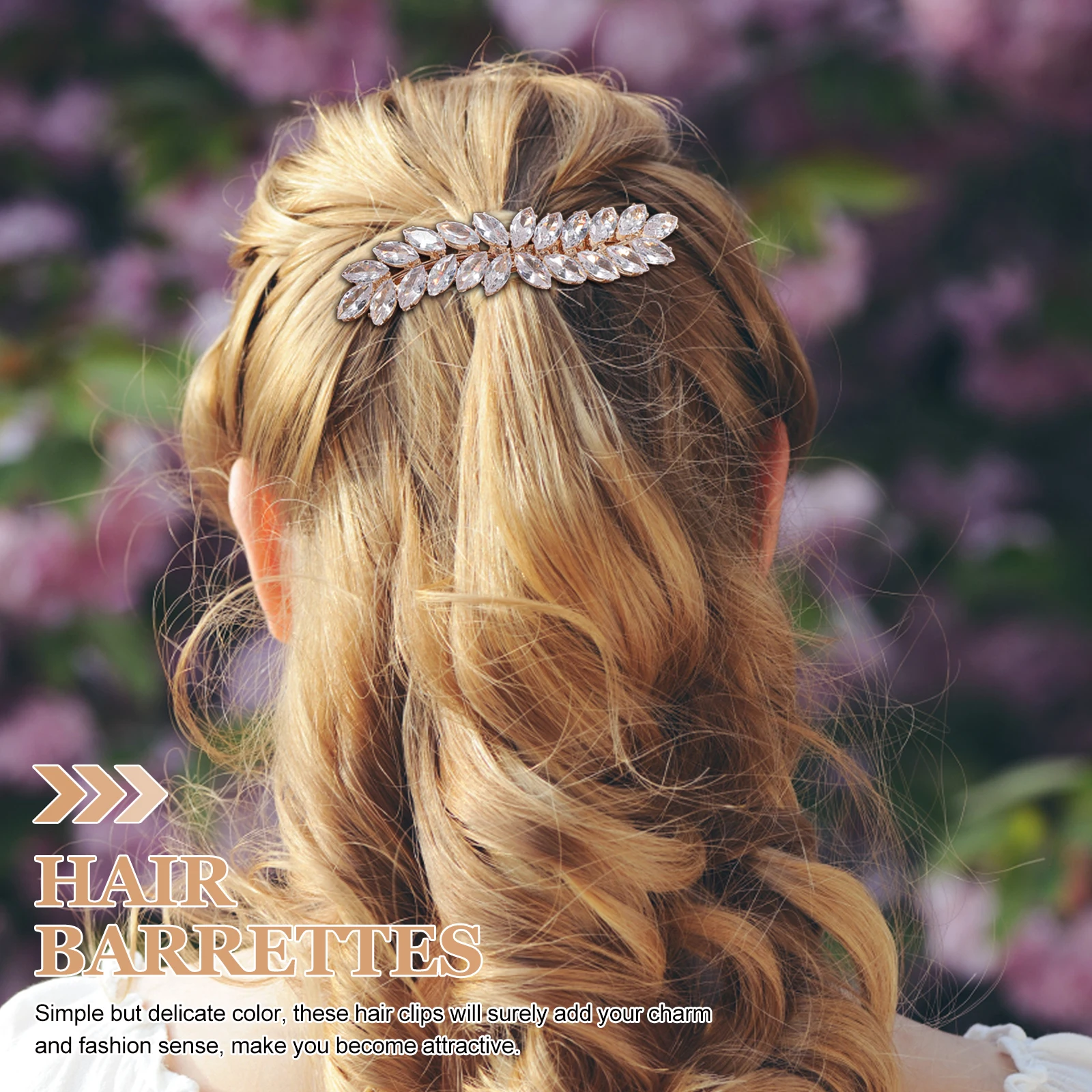 

Hair Accessories for Girls Rhinestone Clamp Women Clips Spring Hairpin Golden Wedding Barrettes Bride