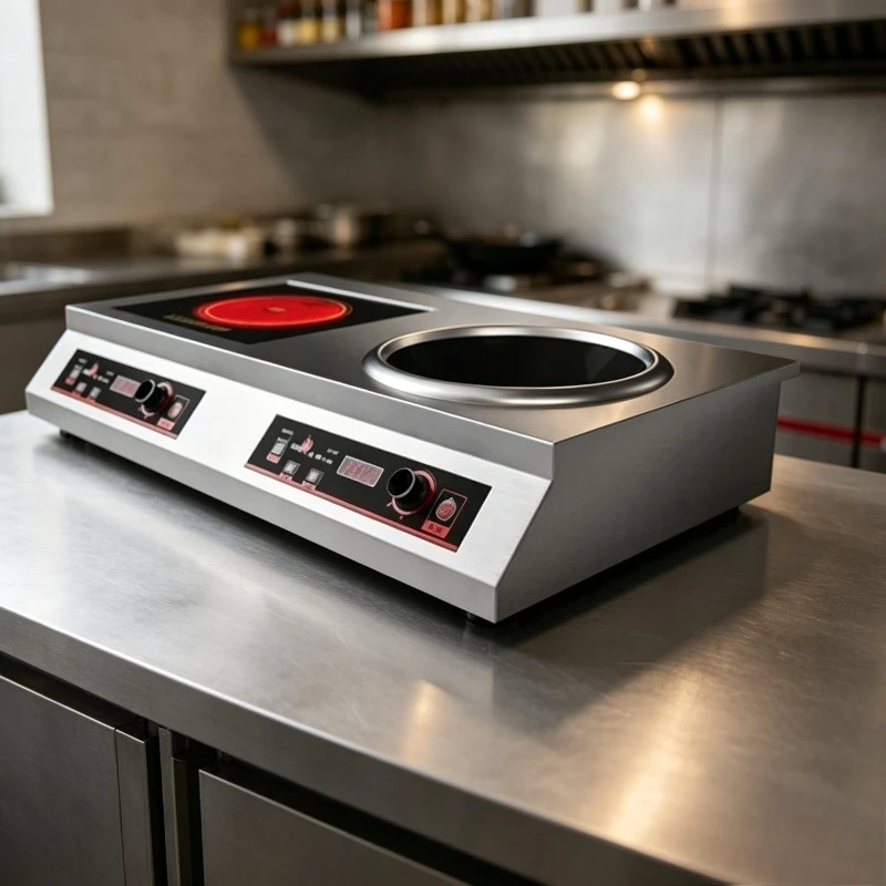 Desktop Double Burner Induction Cooktop Flat Concave High Power Commercial Home Ceramic Glass