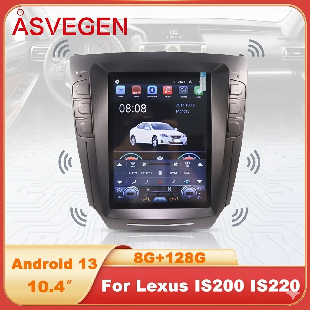 

Car Radio Android 13 for Lexus IS200 IS220 IS250 IS300 IS350 10.4" Vertical Screen 4G+64G GPS Navigation Multimedia Video Player